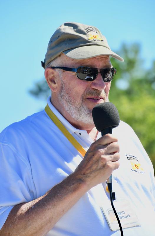 Wll Short, docent program manager and special events coordinator for the Fort Miles Historical Association, serves as emcee of the ceremony. He paid tribute for the late Gary Wray, who led the FMHA for 17 years and founded the event.