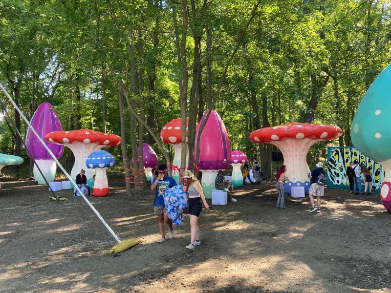 While the scorching-hot June days at Firefly are a thing of the past, festivalgoers did have several options to relax and get in the shade, such as The Nook, complete with its inflatable mushrooms. RYAN MAVITY PHOTO