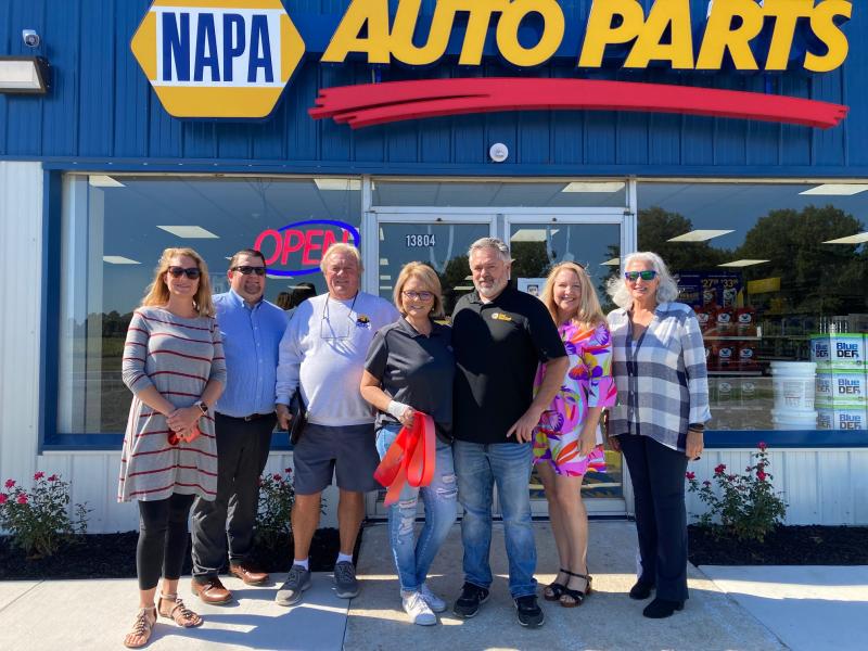NAPA Auto Parts of Milton officially opened its doors Sept. 27. Taking part in the ribbon cutting and grand opening are (l-r) Anne Brown of Milton Chamber of Commerce, Kevin Thompson, Tom Jones, co-owner Debbie Millman, co-owner Tim Millman, Milton Chamber Director Karen Falk and Debbie Balick. RYAN MAVITY PHOTOS