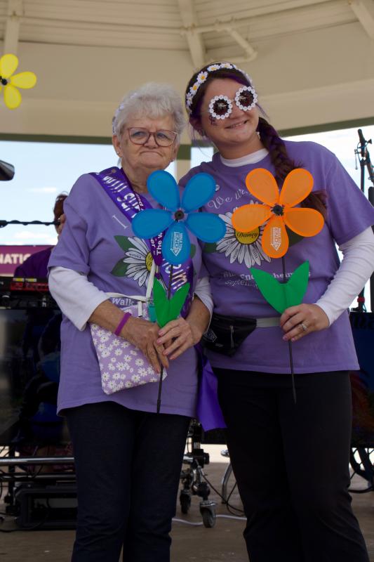 Karson Barenholtz stands physically and symbolically beside Doris Daisey, supporting her on the difficult journey.