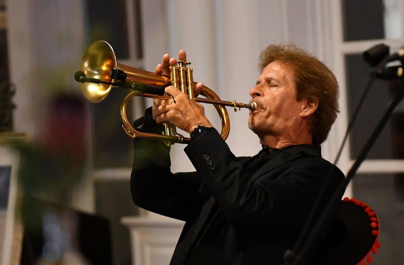 Ther Hot Sauce Band’s Jim Miller wails out a Herb Alpert song.