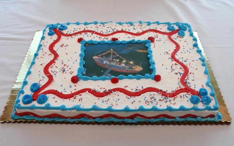 A delicious Overfalls cake was served for dessert.