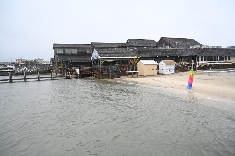 The Rehoboth Bay is creeping up the beach between the Rusty Rudder and the Lighthouse restaurant. NICK ROTH PHOTO