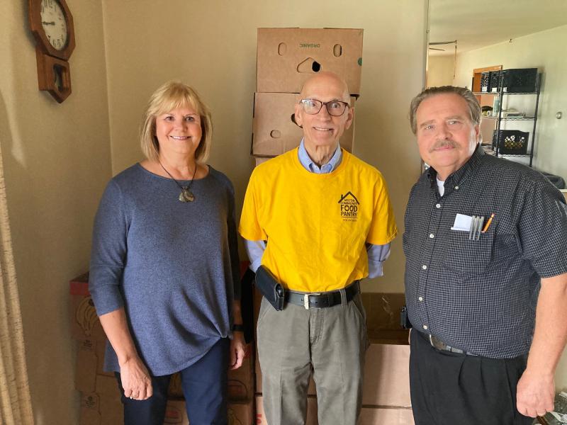 Milton Community Food Pantry has finally begun the process of moving into its own facility. While distributions will still continue at Water’s Edge church on Route 16 until the new facility is ready in spring 2023, pantry leadership is excited to have a place of its own after a three-year search. Shown are (l-r) Donna Murawski, Tom DiOrio and Lawrnce Bivens Sr. RYAN MAVITY PHOTO