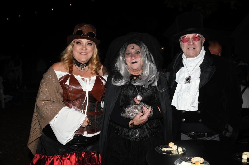 Competing in the Halloween costume contest are (l-r) Kierstein Campbell and Jane and Joe Endrich of Bishopville, Md.