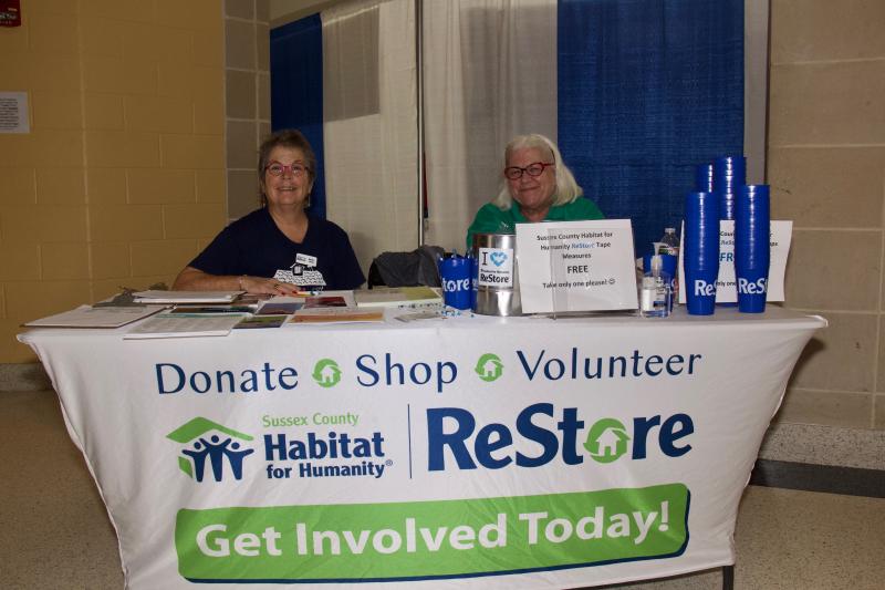 Becky Good, left, and Patricia Reuter let folks know about the work Sussex County Habitat for Humanity does and the offerings at the ReStore shops. Volunteer information is available at sussexcountyhabitat.org.