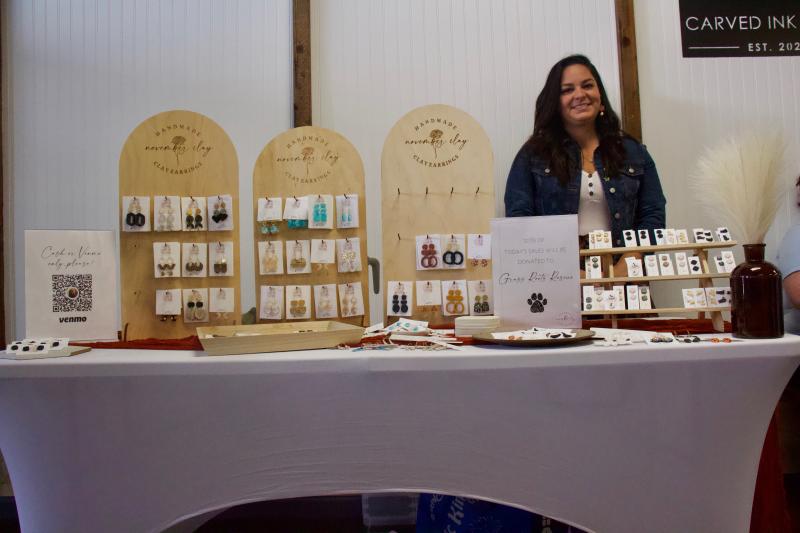 November Clay owner Danielle Malone makes her own earrings, among other things. Along with the other businesses, she donated 10% of sales to Grass Roots Rescue. Malone has product drops on the 13th of every month at novemberclay.bigcartel.com.