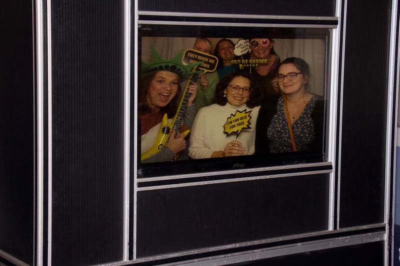 A photo booth, complete with enough props to make Carrot Top jealous, provided some entertainment at the end of the evening.