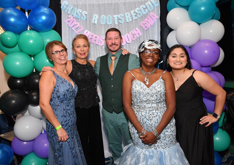 Posing for a picture are volunteers (l-r) Danielle Morris, Bridgid Raleigh, JR Klingenschmidt, Shae Parker and Ashley Morales.