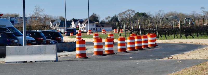 A new access road connecting Nassau Commons Boulevard and Redner’s Fresh Market is currently a one-way road. Another lane is available to allow for two-way traffic when road improvements are completed.