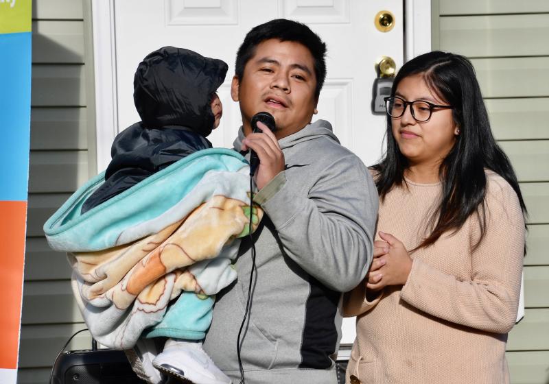 Christian Mendoza and his family will move into the newly renovated home in the Habitat complex in Kimmeytown.
