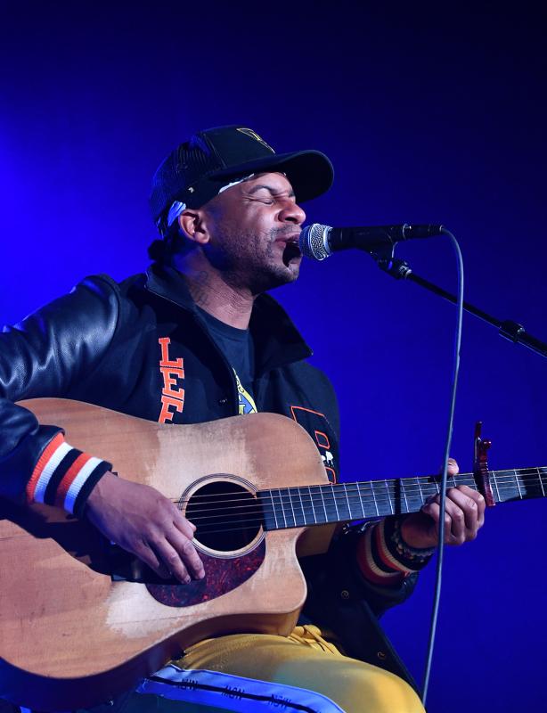 Jimmie Allen performs his hit “Best Shot” during the Friday night acoustic show for the school-aged fans.