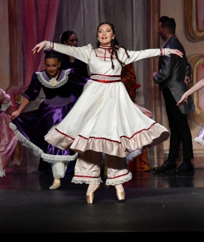 Addison McIlvaine as Clara takes the stage on Dec. 11. Two other Claras, Olivia Conaway and Camilla Willis, danced the part in two previous shows over the weeked.