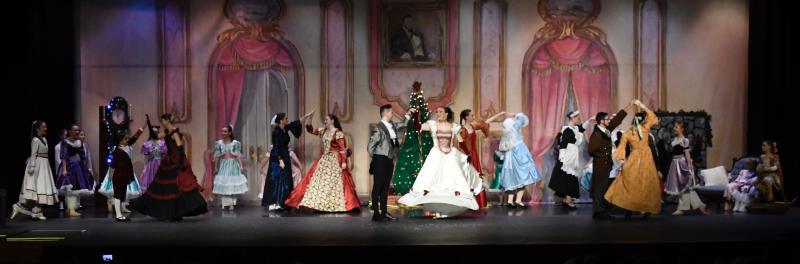 The Cape Henlopen High School stage is full with Sussex Ballet dancers in the opening act of “The Nutcracker.”