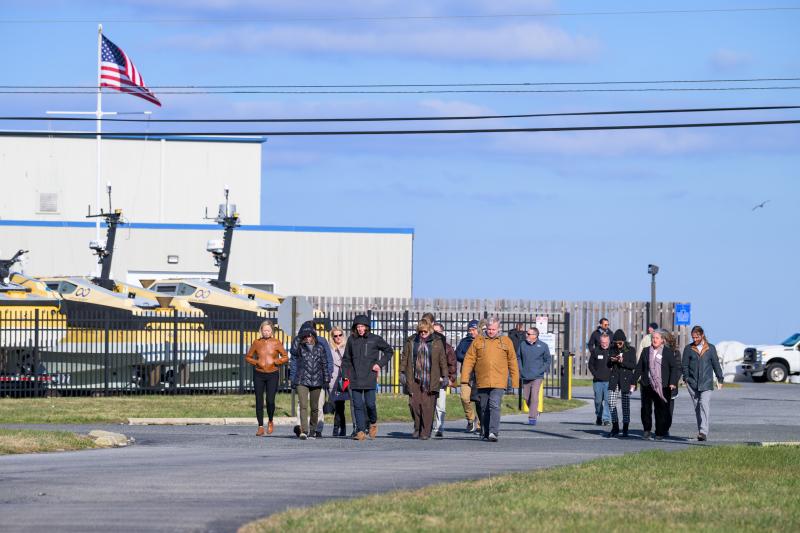 During the tour, attendees were able to check out the fleet of boats Ocean Infinity has in Lewes. CREDIT: UNIVERSITY OF DELAWARE/EVAN KRAPE