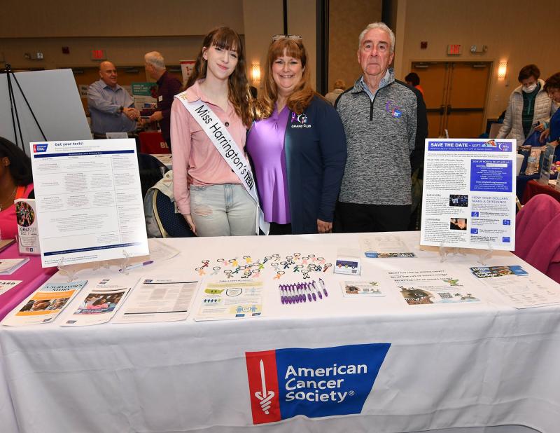 Working the American Cancer Society and Relay for Life table are (l-r) Carmen and Kathy Blanchette and Rob Smith.