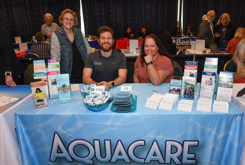 The Aqua Care Physical Therapy team members are (l-r) Rachel Swick Mavity, Connor Drislane and Christy Dickinson.