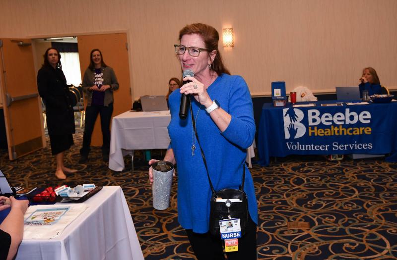 Beebe Healthcare’s Director of Community Outreach Kim Blanch RN gives information about the day’s events.