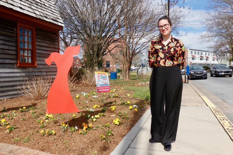 Zwaanendael Museum Lead Historical Interpreter Devon Filicicchia found the missing cannonball outside the Fisher-Martin House on her way into work Feb. 23.