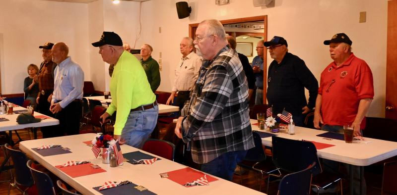 Vietnam War veterans stand as they are applauded during a National Vietnam War Veterans Day ceremony at American Legion Post 17 in Lewes.