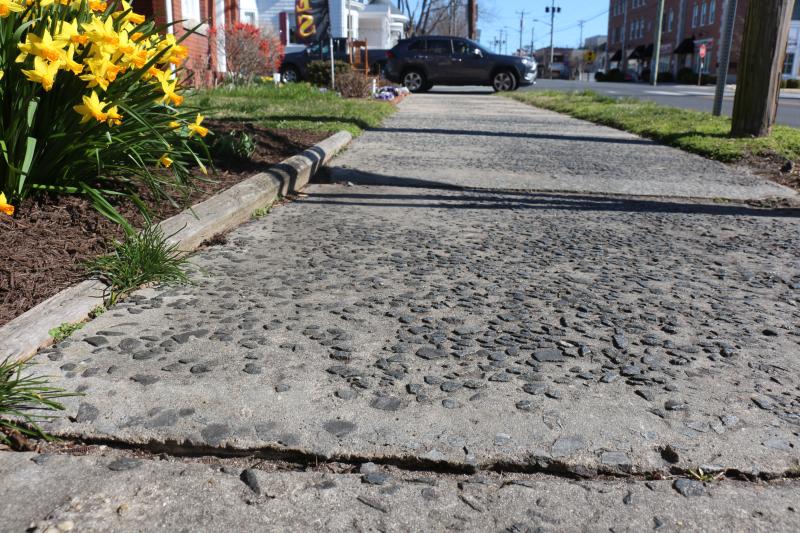 The sidewalk along Savannah Road across from Zwaanedael Park is deteriorating. Repair costs, including engineering, come in at $72,000.
