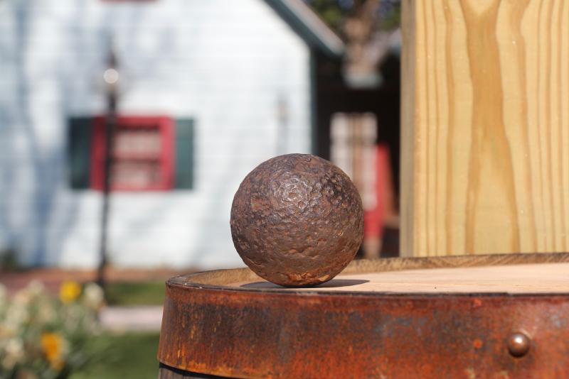 The guest of honor for the April 7 festivities will be the returned cannonball. Some wonder if it has imposter syndrome. AARON MUSHRUSH PHOTO