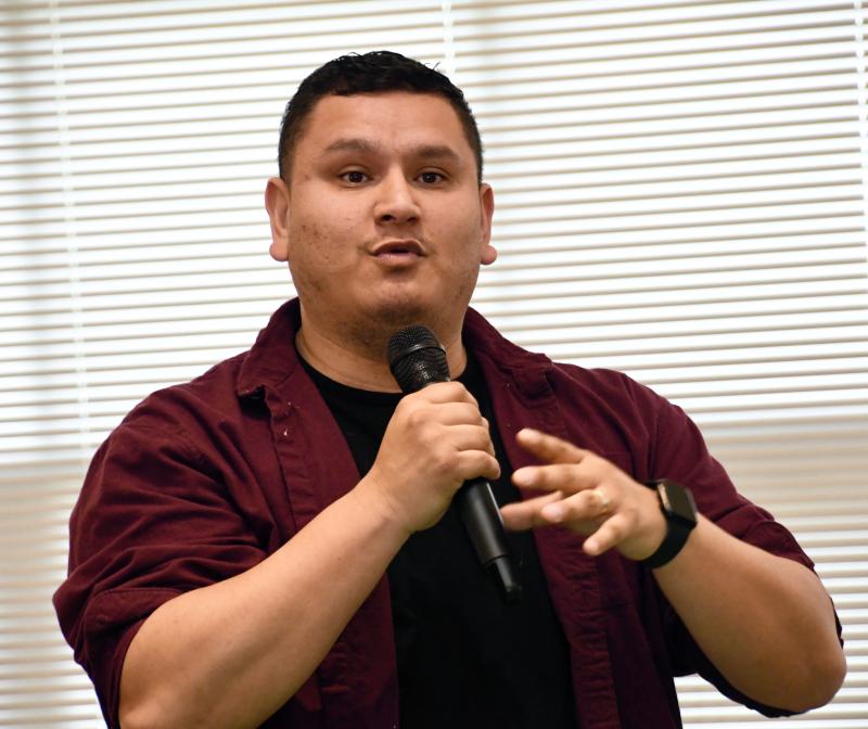 Miguel Alban, executive director of Code Purple sponsor Love INC, thanks the St. Jude volunteers for their dedication.