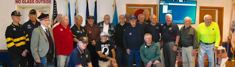 Vietnam War veterans gather for a group photo during an appreciation luncheon and ceremony at American Legion Post 17 in Lewes.