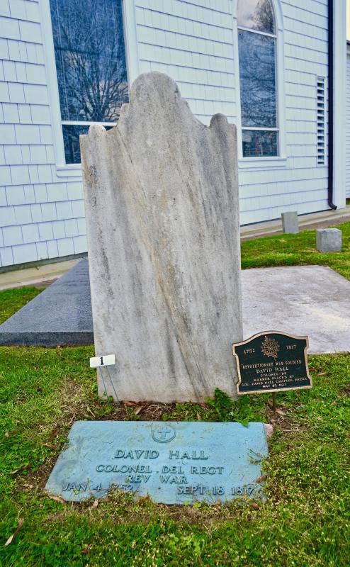 Col. David Hall, the 15th governor, is buried in the Lewes Presbyterian Church cemetery. RON MACARTHUR PHOTO
