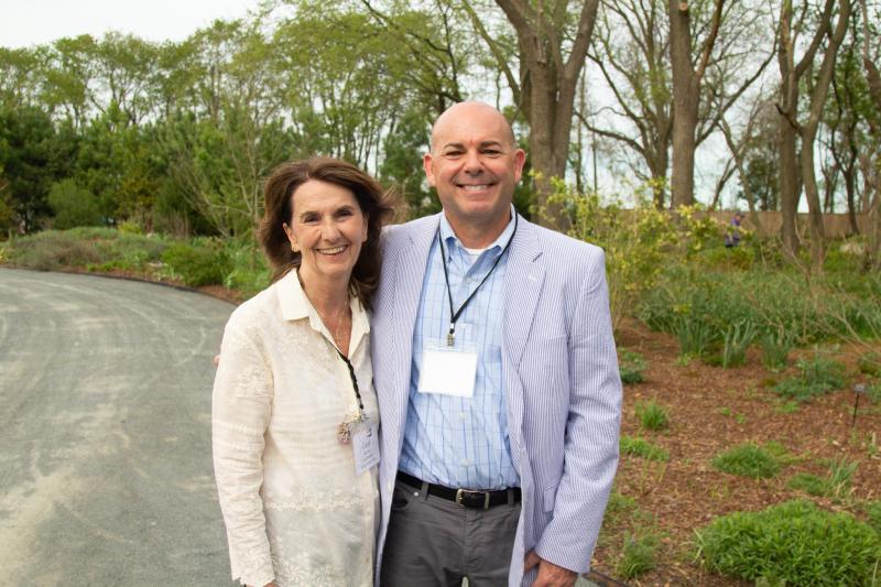 Ready for a successful evening are (l-r) Carol McCloud, Delaware Botanic Gardens volunteer vice president and board member, and Scott Thomas, executive director of Southern Delaware Tourism.