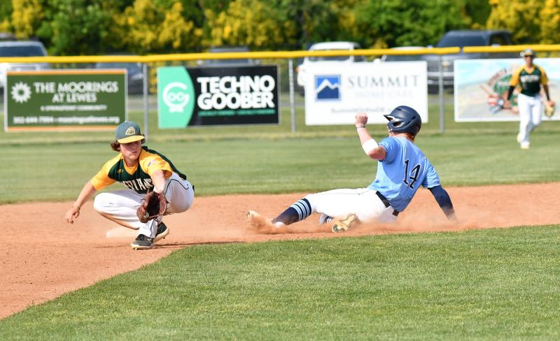 Cape’s Isaac Terhune slides safely into second.