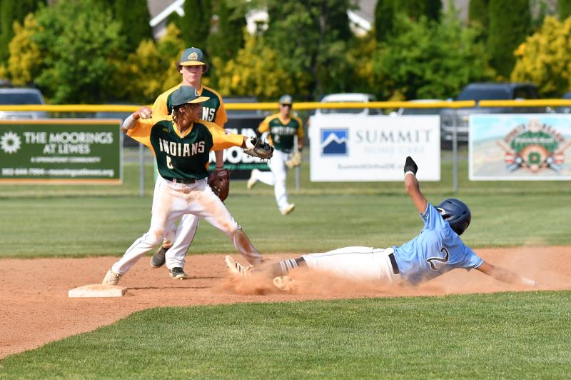 Indian River’s Jace Jarmon turns the second half of a double play.