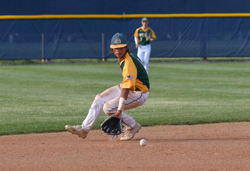 Indians sophomore Jace Jarmon makes a nice play at short.