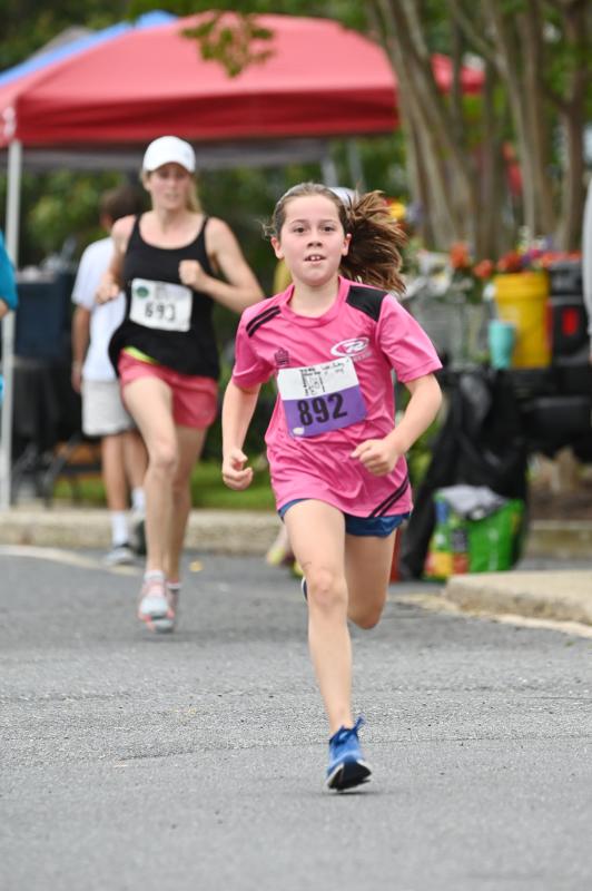 Ruby Leps, 8, of Lewes was the only runner in her age group, but she still killed it with a time of 23:29.