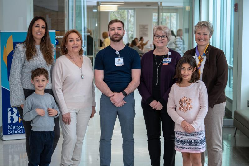 Dr. Mansour Saberi Scholarship presentation attendees shown are (l-r) Sadaf Saberi, daughter; Cameron Ortiz, grandson; Shirin Saberi, wife; Francesco Malone, scholarship recipient; Tracy Bell, School of Nursing program coordinator; Emily Ortiz, granddaughter, and Kay Young, Beebe Medical Foundation. SUBMITTED PHOTO