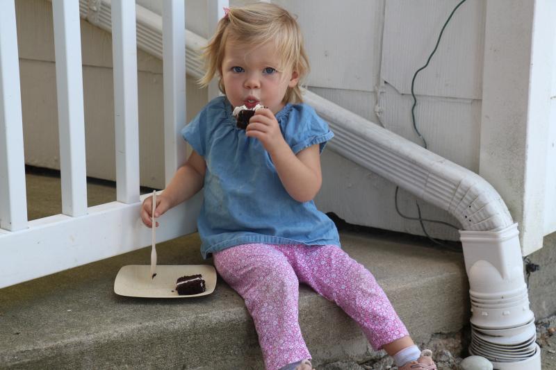 Lewes Lettering’s Katy Ackerman brought her daughter, Janie, to her neighbor-in-business celebration.