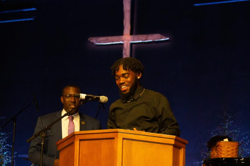 Sussex Tech student Ziqwon Gamble shares that his mom is his greatest motivation in life. BETH FEIGLEY PHOTOS