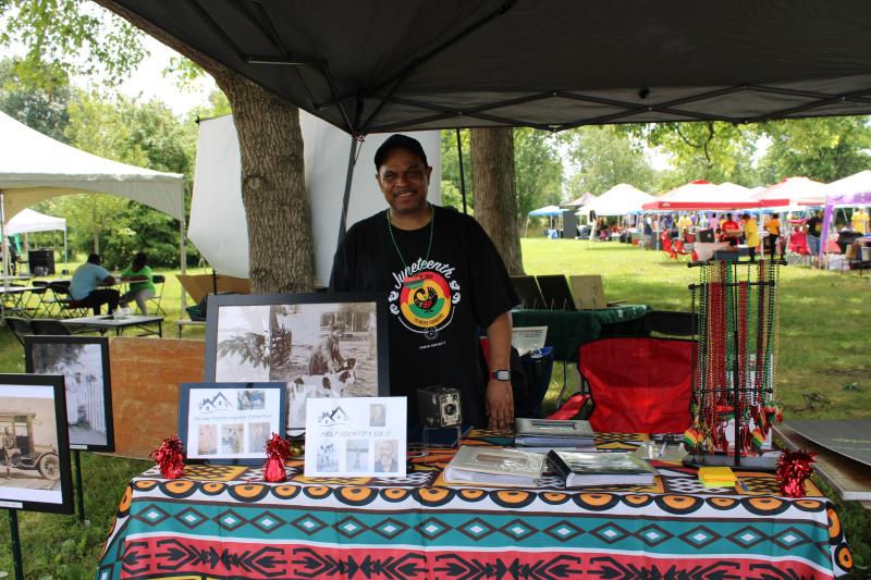 Darryl Daisey sets up shop at the educational tables. In addition to pictures of his family's legacy in Lewes, he displayed unidentified photos for people to attempt to put a name to a face or an event.