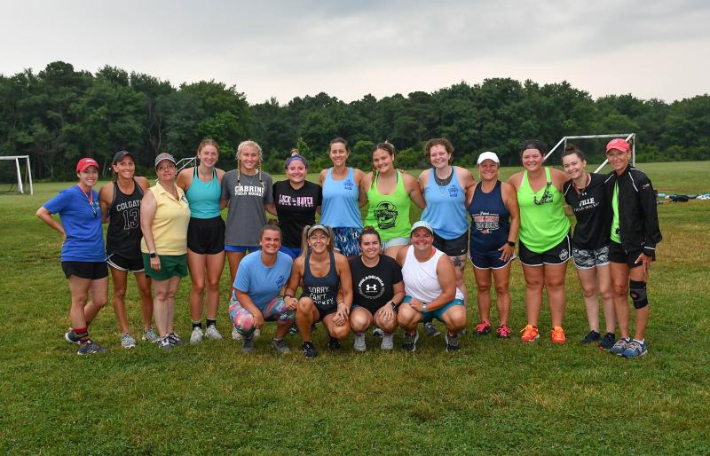 The staff for the 46th annual camp includes in back (l-r) Sara Melisi, Becky Newcomer, Chris Selover, Jenna Angstadt, Morgan McClintock, Sommor Dorman, Melissa Moritsch, Elena Foresta, MC Post, Christy Wallace, Erin Moore, Kaeleigh Lord and Cathy Jackson. In front are Carenna Neeley, Carly Reed, Morgan Handwerger and Sara Humphries.