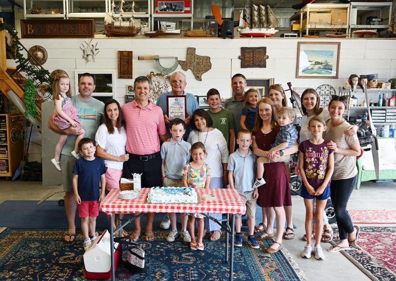 Bob Cooper’s wife, three sons and their families joined together July 1 for a celebration of Cooper’s Master Pilot Award.