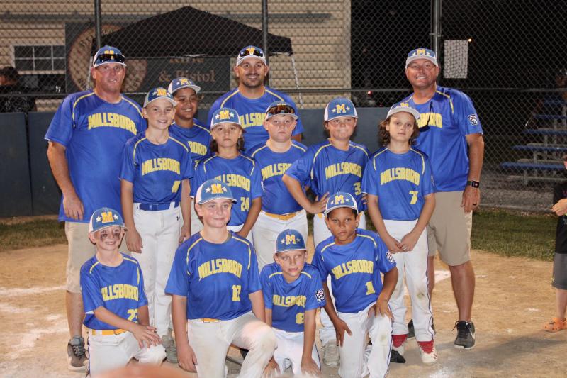 Millsboro 8-10 All-Stars were the only team to defeat Lewes during the 2023 District 3 tournament. Shown in back are (l-r) assistant coach Brandon Snyder, Jeffrey Sanchez, manager Clint Lewis and Ricky Duncan. In middle are Dylon Deloy, Cooper Lewis, Brody Snyder, Brody Timmons and Jaxon Merrill. In front are Reid Duncan, Bentley Hazzard, KJ Daisey and Kamron Henderson.