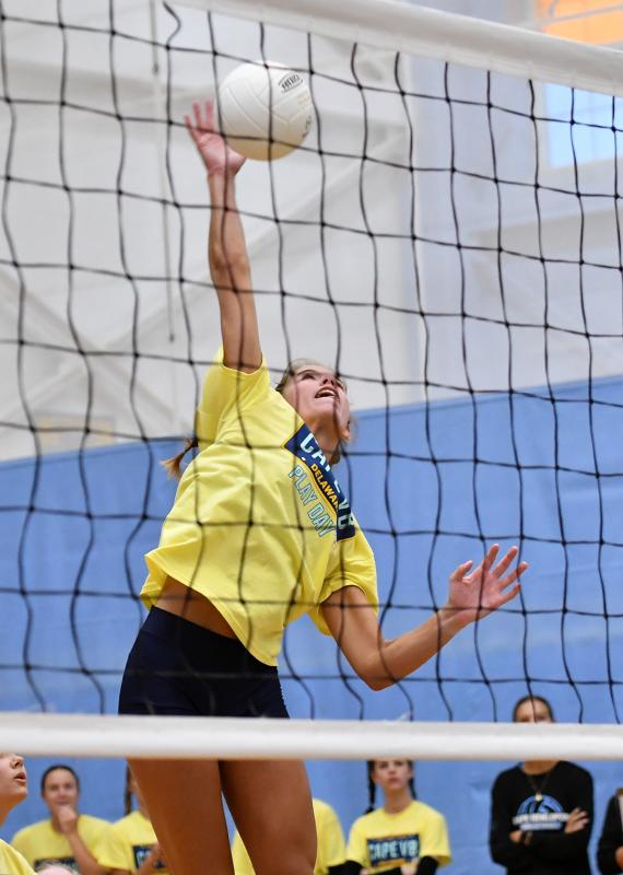 Cape sophomore Amalia Fruchtman spikes a kill shot.