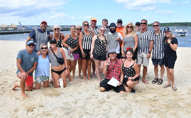 The referees and staff get a picture before the event. They are Jess Harrison, Mark Nordquist, Karen McMahon, Steve Capik, Kelly Ranieri, Rich Godbout, Tina Bauer, Alsiha Male, Bobbie Redefer, Stephanie and Zeke Przygocki, Jimmy O’Conor, Paul Bauer, Janine Stevens, Heather Allor, Michael Tillet, Brigid Sahmy, David Cohen, Kenny Garfinkel and Elizabeth Gibbings.