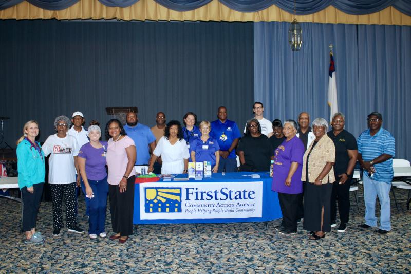 The workshop was a collaborative effort among multiple agencies. In back are (l-r) Larry Barnhill, Wilmington Alliance; Allison Clobes, Beebe Healthcare; Stanley Powell, First State Community Action Agency; and John Reynolds, ACLU Delaware. In middle are Bishop George Jones, Trinity Faith Christian Center; Ron Parker, First State Community Action Agency; Carolyn Collie, First State Community Action Agency; Mary Summerville, Beebe Healthcare; Dot Savage, Bethel AME, Milton; Beverly Savage, Bethel AME, Milton; Presiding Elder the Rev. Ellis Louden, Dover District Ministerium of AME Churches; the Rev. Iola Williams, Bethel AME, Milton; and Clean Slate committee member the Rev. Tony Neal. In front are Sarah Schaber, Beebe Healthcare; the Rev. Deborah McCaffity, St. George AME, Lewes; Emily Hains, Beebe Healthcare; Rep. Sherry Dorsey Walker, D-Wilmington; the Rev. Rita Paige, New Beginnings Community AME, Frederica; and the Rev. Idola Batson, Mt. Calvary AME, Concord.