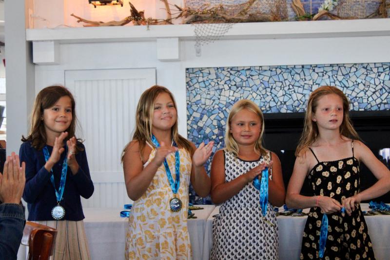 Representing the 7-8 girls during the Lewes Yacht Club 2023 banquet are (l-r) Caroline Lauzen, Katelyn Flamini, Anika Kane and Mae Burychka.