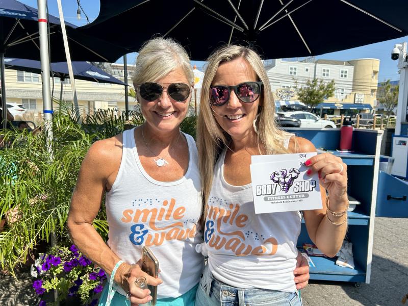 Locals Kim Burton, left, and Jamie Carter-Houck won big at the punchboard. They support the event every year. ELLEN DRISCOLL PHOTO