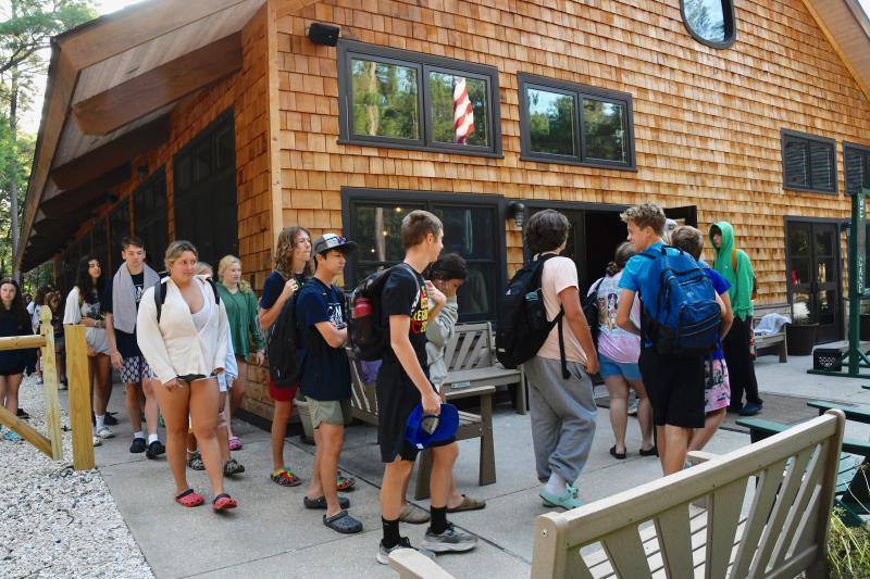 Every day at Camp Arrowhead starts with campers going inside the new Jane Clifton Ashford Center for breakfast.