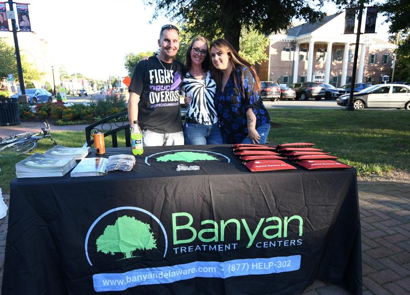 Giving information at the Banyan Treatment Center booth are (l-r) Patrick Horisk, Kandice Seymore and Loii Piaskowski.