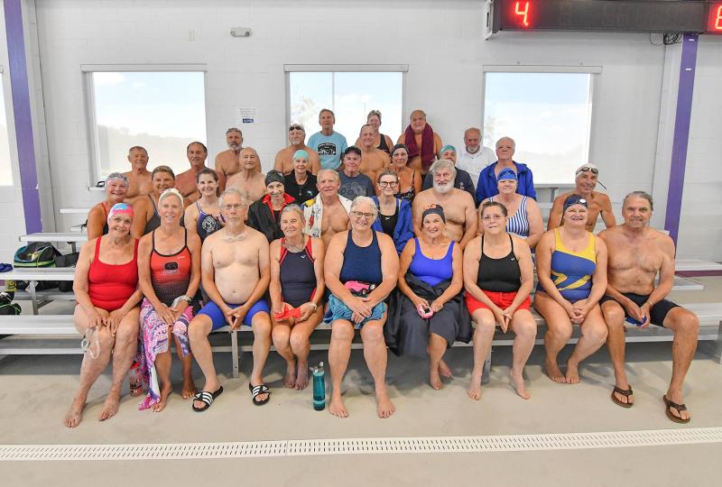 Senior Olympics swimmers participating in the championships are (in alphabetical order) Bernadette Antonioni, Christopher Asay, Francis Bass, Sara Beth Bombardler, David Casto, Henry Cole, Penny Lee Dean, Henry Dewitt, Daniel Erickson, Daniel Falvey, Kathy Gawinski, John Grant, Kay Grant, Diane Greene, Amy Guy, Nancy Hanna, Rosemary Hurst, Tom Keating, Betty Lampe, Richard Lampe, Francis Martin, Thomas Murray, Norbert Myslinski, Marie Neaves, Chris Noonan Sturm, Diane Paterline, Mary Ruggiero, Ralph Swiger, Betsy Tootell, Dave Treen, Andrea Vennell, Douglas Wilson and Stephen Wright. DAN COOK PHOTOS