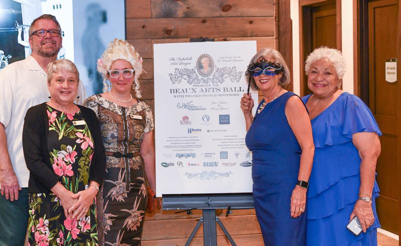 Rehoboth Art League staff at the event are (l-r) Nick Serratore, Paula Holloway, Sara Ganter, Denise Stripling and Rose Murray.